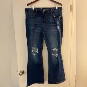 Women's Distressed Blue Jeans